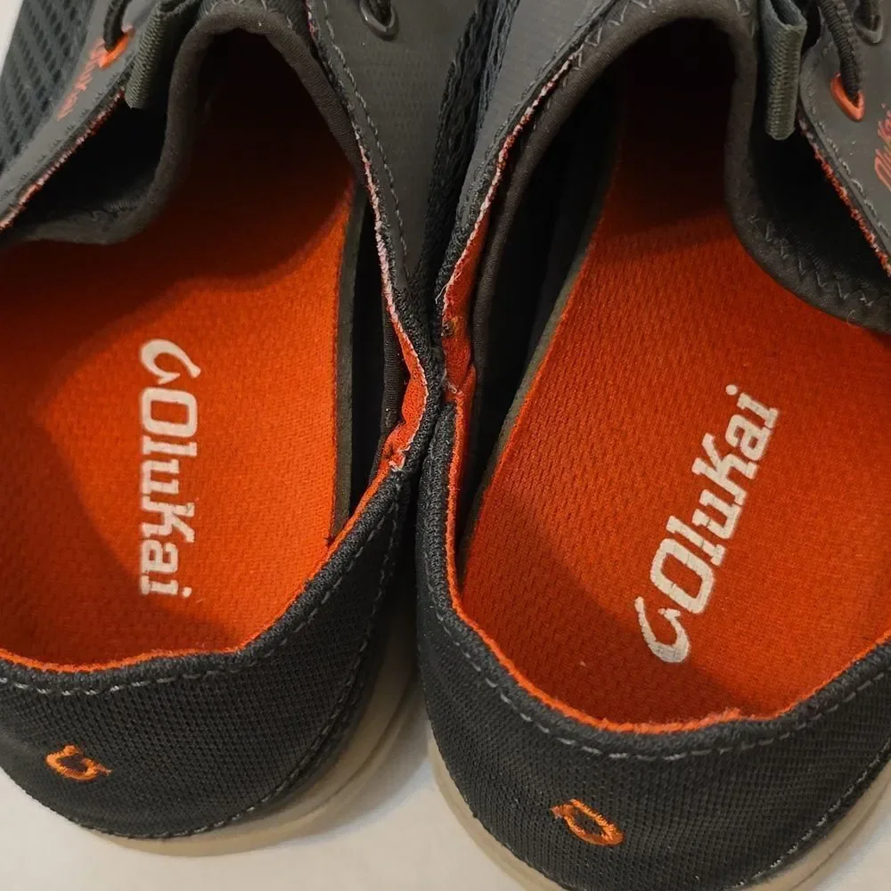 Olukai Moku Pae‎ Charcoal Slip Ons Size 41 (9)